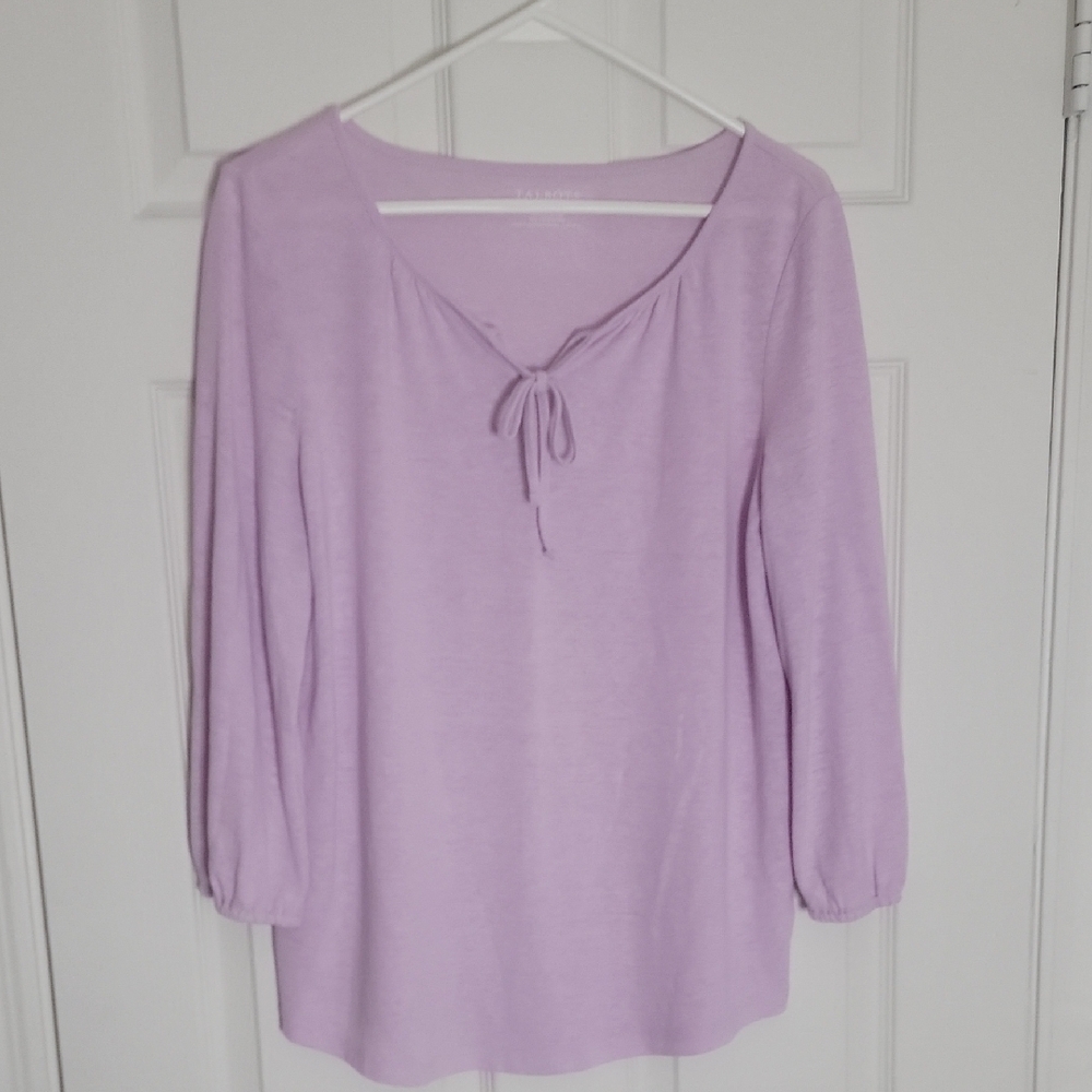 Talbots Light Purple Blouse with Tie-Front